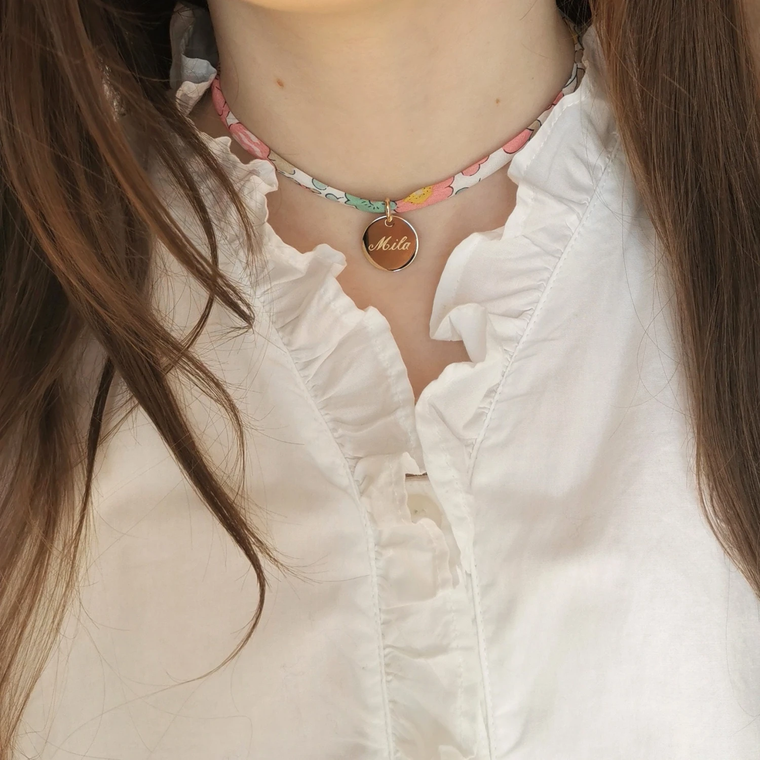 Gold Plated Custom Necklace With Engraving Name Liberty Cord Personalized Christmas Gift Baptism Or Birthday Girl 5 Gold Plated Custom Necklace With Engraving Name Liberty Cord Personalized Christmas Gift Baptism Or Birthday Girl - Image 3