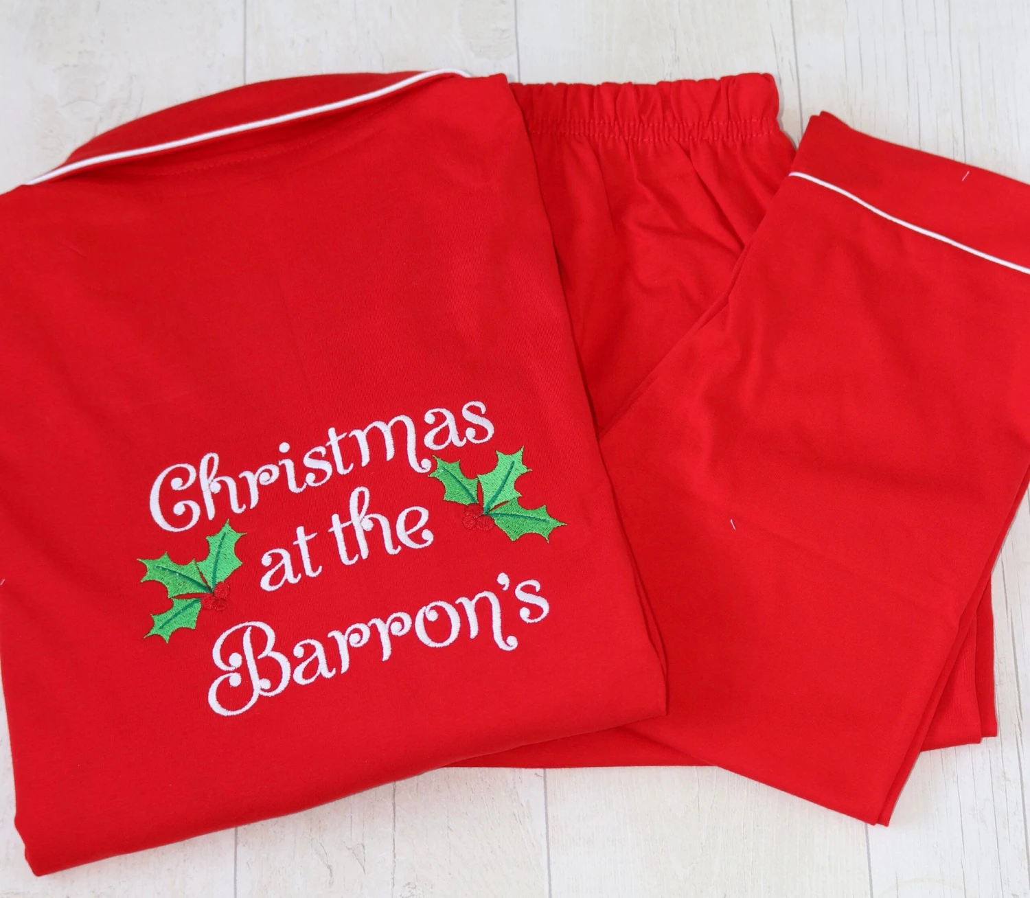 Christmas Red Cotton Pyjamas 3 Christmas Red Cotton Pyjamas