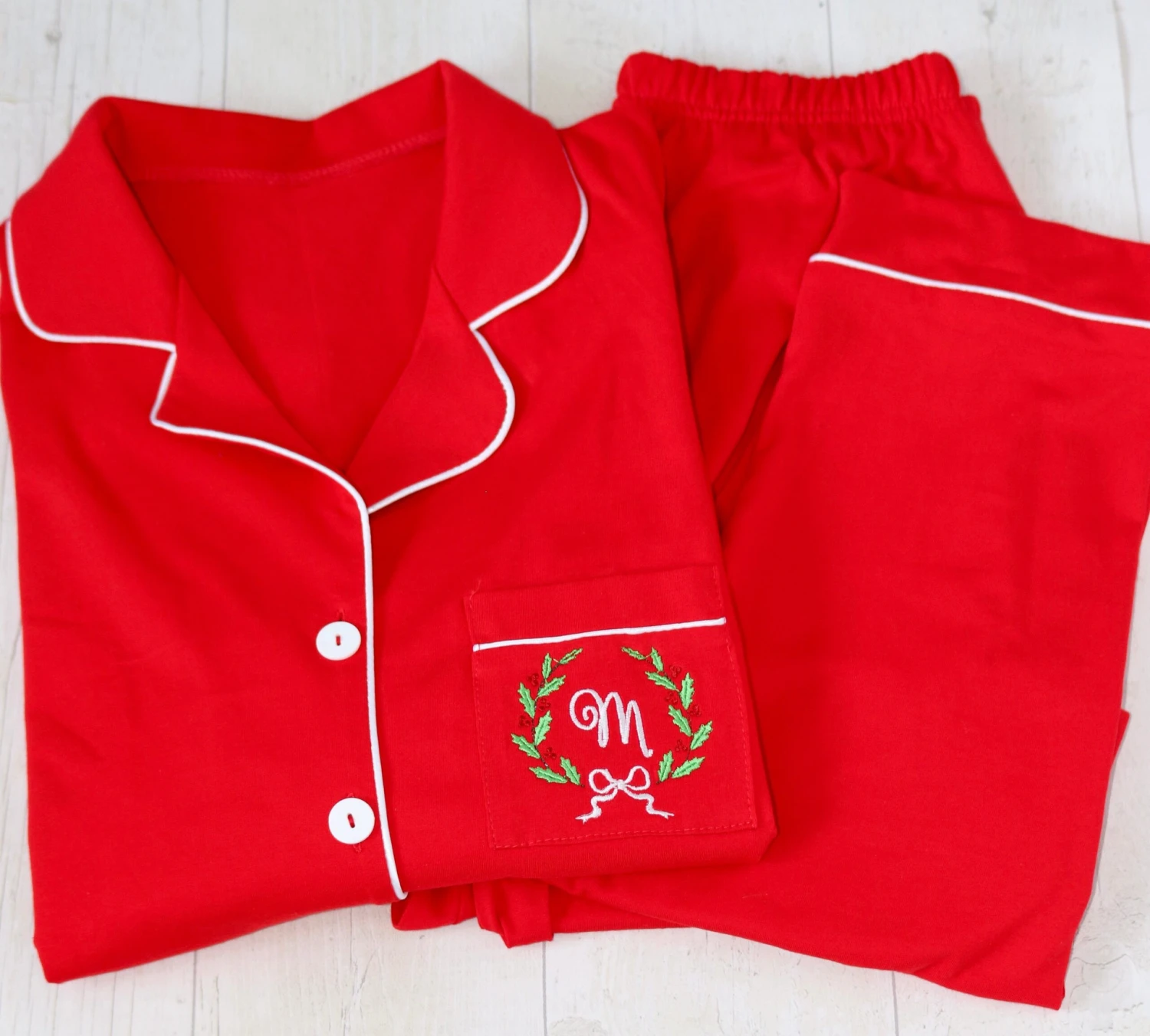 Christmas Red Cotton Pyjamas 4 Christmas Red Cotton Pyjamas - Image 2