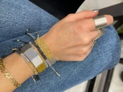 Mustard And Grey Handwoven Bracelet, Matching Cord Bracelet For Women, Adjustable Cuff Jewellery, Christmas / Birthday Gift, Chain Bracelet -Jewellery Paradise il fullxfull.3770092851 297x