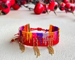 Colourful Drip Bracelet For Women, Stylish Adjustable Bracelet, Handwoven Cuff Bracelet, Friendship Bracelet, Christmas Gift, BFF Gift 13 Colourful Drip Bracelet For Women, Stylish Adjustable Bracelet, Handwoven Cuff Bracelet, Friendship Bracelet, Christmas Gift, BFF Gift -Jewellery Paradise il fullxfull.3771546024 a10o