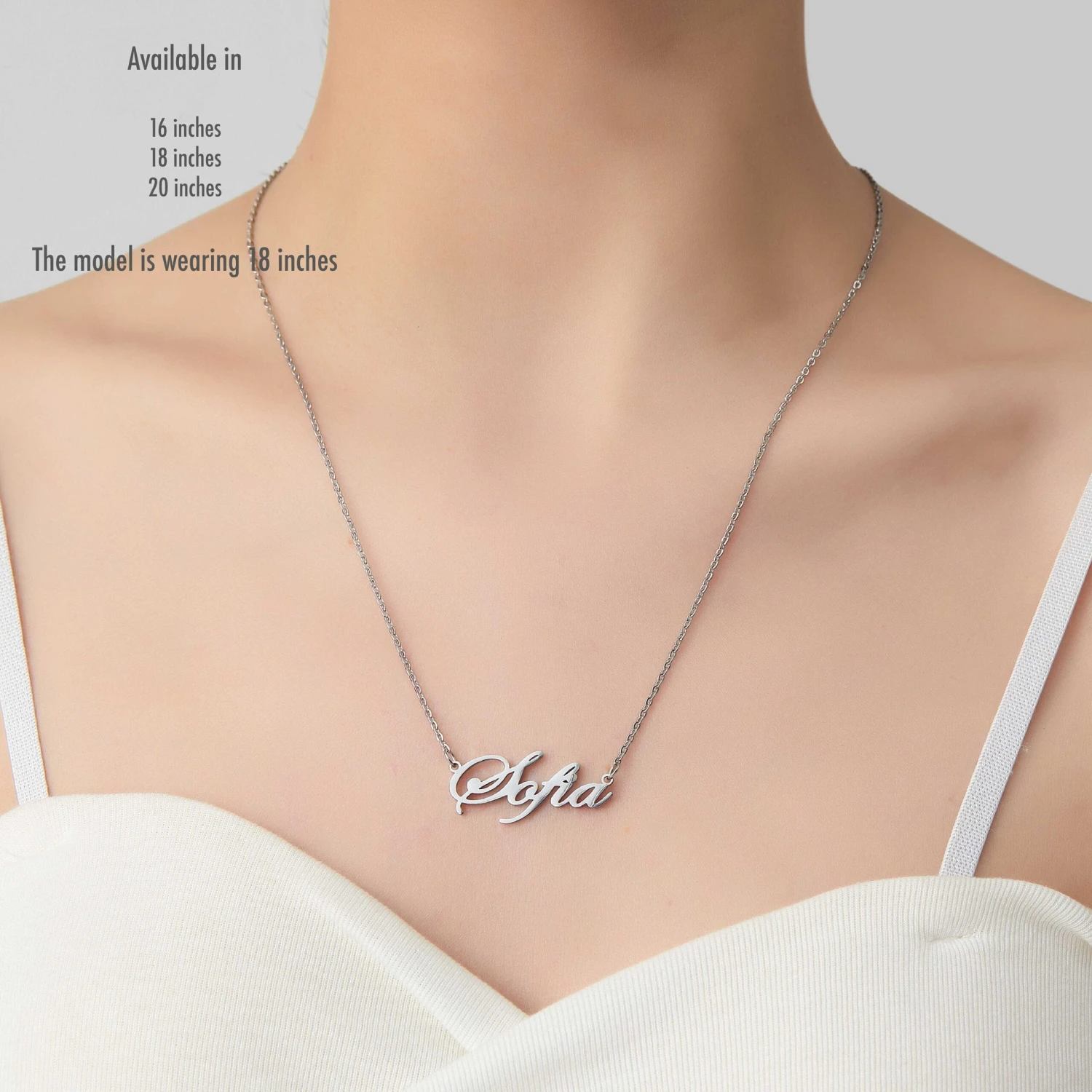 Silver Personalised Name Necklace, Birthday Gifts For Her, Personalized Engraved Jewelry, 18K Gold Plated Necklace, Christmas Gifts For Her 6 Silver Personalised Name Necklace, Birthday Gifts For Her, Personalized Engraved Jewelry, 18K Gold Plated Necklace, Christmas Gifts For Her - Image 4