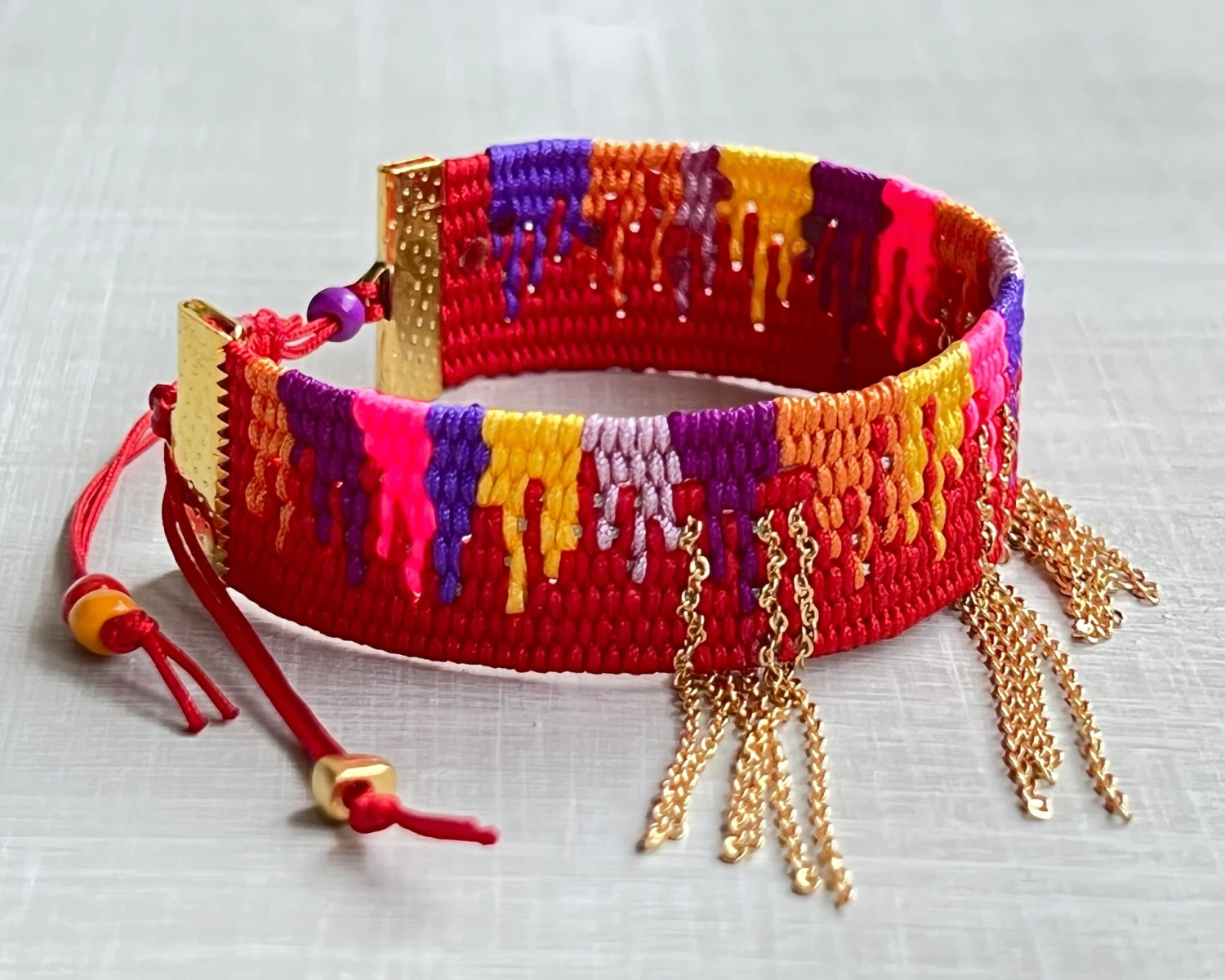 Colourful Drip Bracelet For Women, Stylish Adjustable Bracelet, Handwoven Cuff Bracelet, Friendship Bracelet, Christmas Gift, BFF Gift 3 Colourful Drip Bracelet For Women, Stylish Adjustable Bracelet, Handwoven Cuff Bracelet, Friendship Bracelet, Christmas Gift, BFF Gift