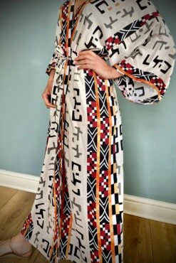 Cotton Kimono Robe, Beach Cover, Dressing Gown, Vintage Style, Women’s Gown, Gifts For Her, Loungewear, Aztec Cream, Christmas Gifts For Her -Jewellery Paradise il fullxfull.3838408571 h58y