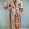 Cotton Kimono Robe, Beach Cover, Dressing Gown, Vintage Style, Women’s Gown, Gifts For Her, Loungewear, Aztec Cream, Christmas Gifts For Her