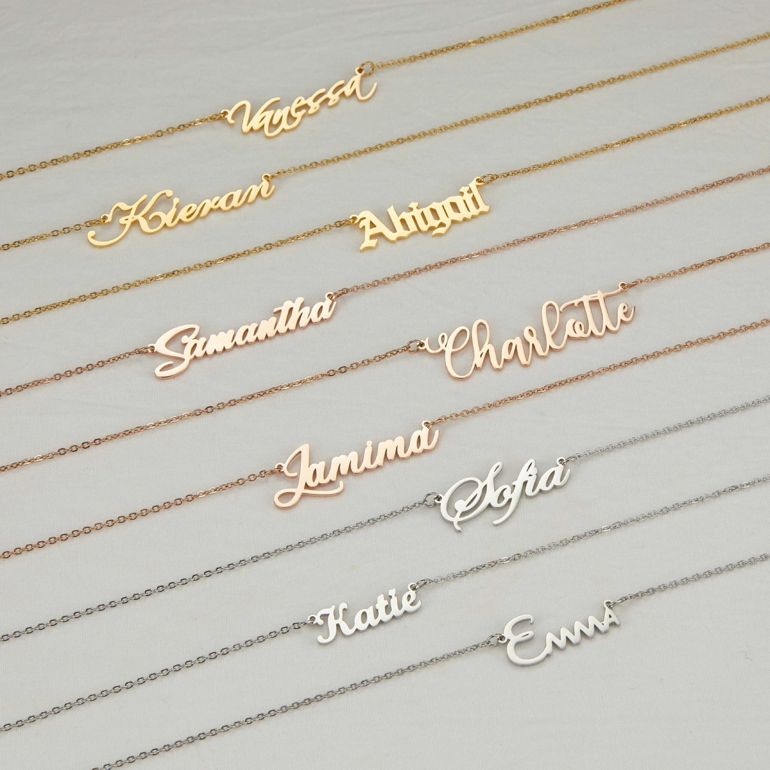 Silver Personalised Name Necklace, Birthday Gifts For Her, Personalized Engraved Jewelry, 18K Gold Plated Necklace, Christmas Gifts For Her 8 Silver Personalised Name Necklace, Birthday Gifts For Her, Personalized Engraved Jewelry, 18K Gold Plated Necklace, Christmas Gifts For Her - Image 6