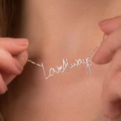Actual Handwriting Necklace, Meaningful Personalized Necklace, Bridesmaid Jewelry, Christmas Gifts, Handwriting Necklace, Sterling Silver