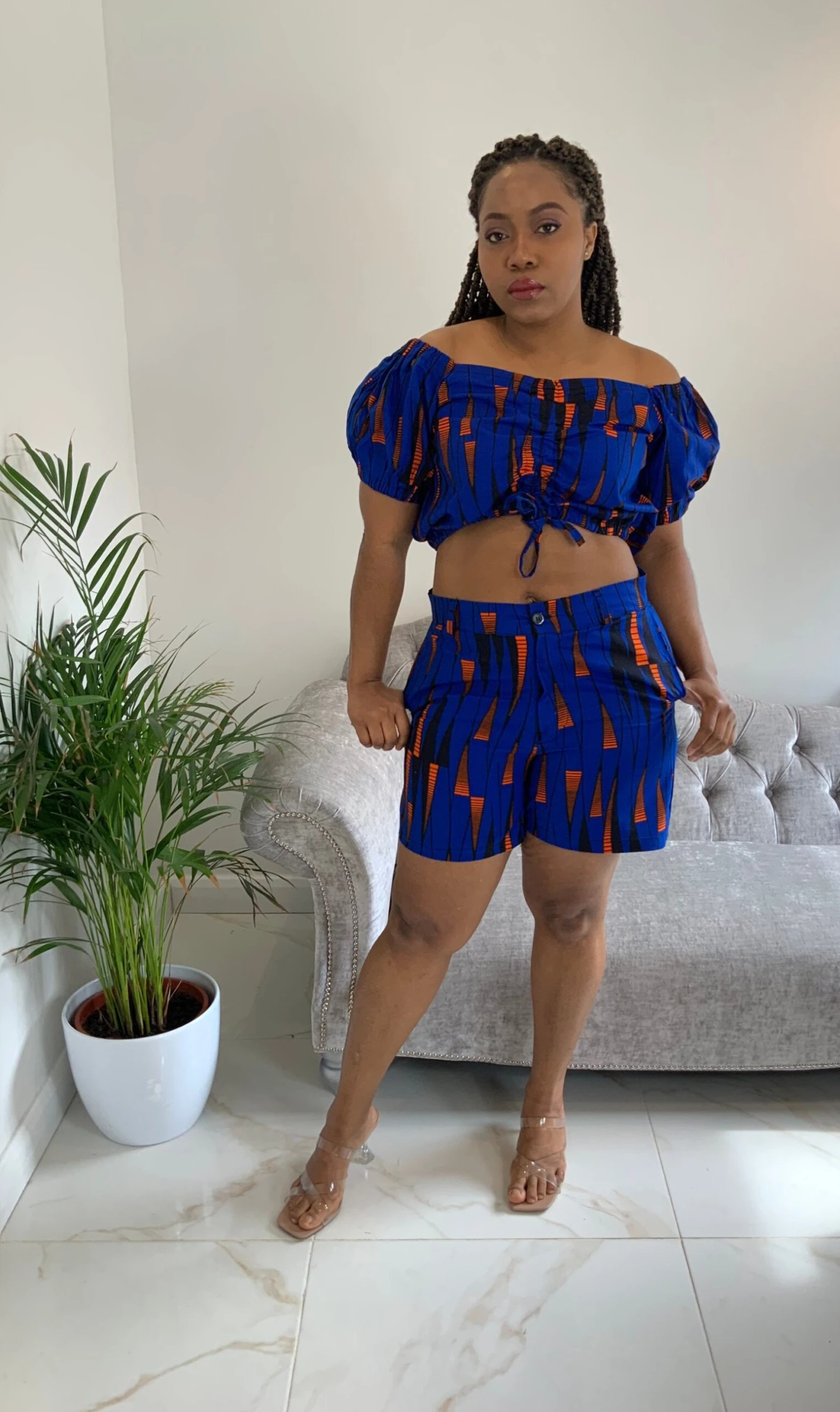 Party Outfit African Print Women’s Crop Top And Shorts Summer Occasion Party Christmas 6 Party Outfit African Print Women’s Crop Top And Shorts Summer Occasion Party Christmas - Image 4