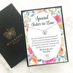 Sister In Law Necklace Jewellery Gift Present With Special Thoughtful Words And Beautiful Gift Box Perfect For Birthday Or Christmas