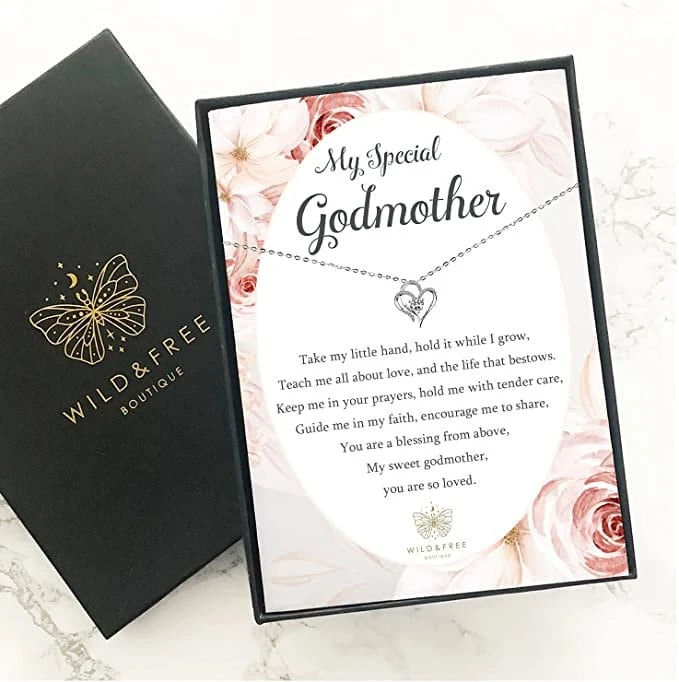 Godmother Necklace Jewellery Gift Present With Special Thoughtful Words And Beautiful Gift Box Perfect For Birthday Mothers Day Or Christmas 3 Godmother Necklace Jewellery Gift Present With Special Thoughtful Words And Beautiful Gift Box Perfect For Birthday Mothers Day Or Christmas