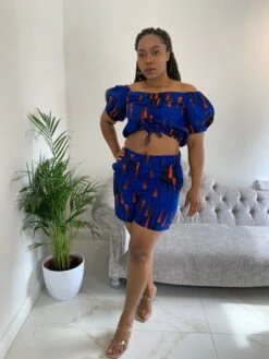 Party Outfit African Print Womenâs Crop Top And Shorts Summer Occasion Party Christmas