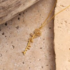 Sterling Silver Signature Tiny Birthflower Name Necklace With Zircon Birthstone, Wildflower Dainty Minimalist Nameplate Christmas Gift -Jewellery Paradise il fullxfull.3936565187 6bf6