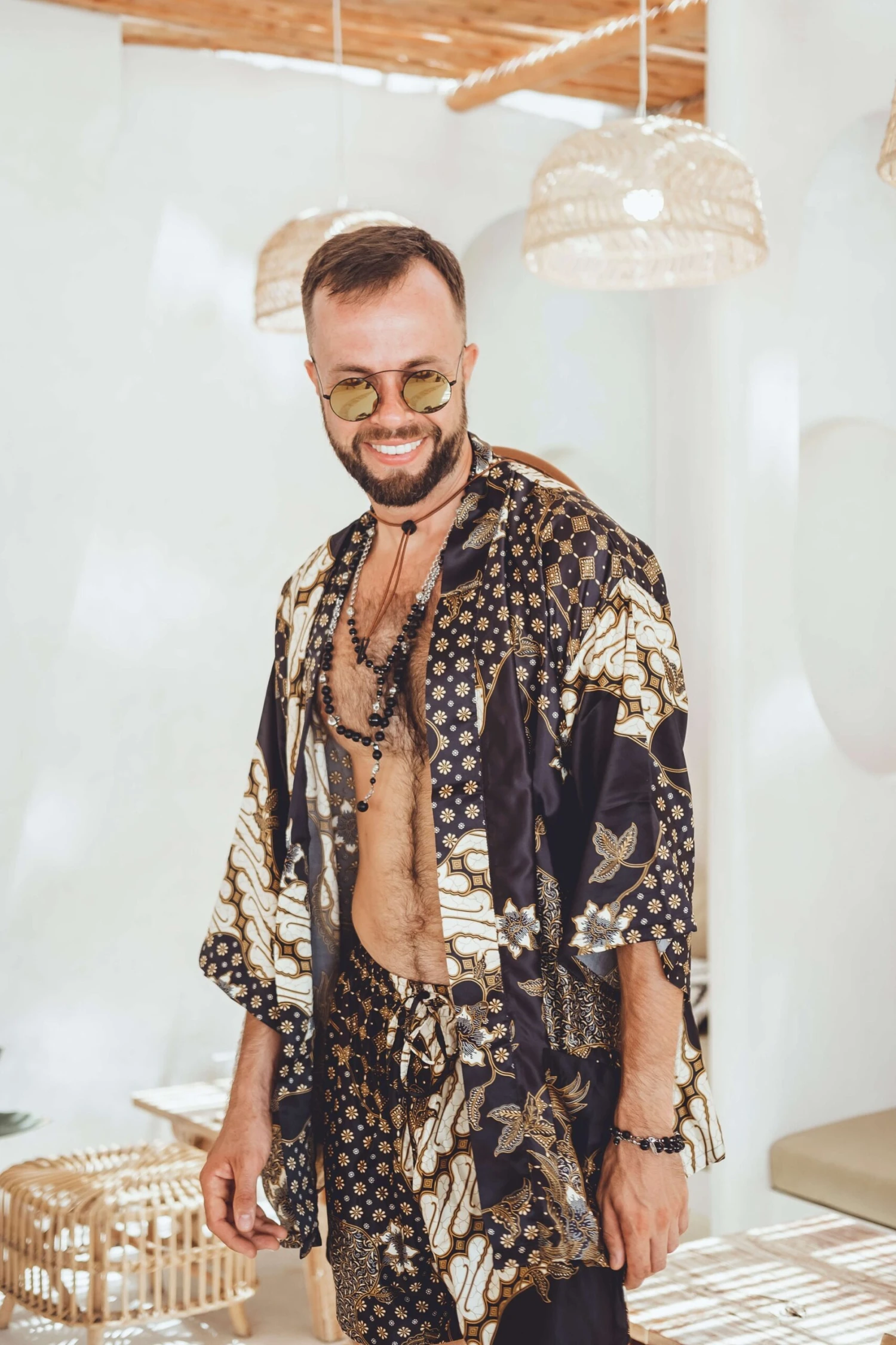 Black&Ivory Short Silk Kimono + Boxers ~ Silk Jacket Robe For Man ~ Silk Pajama Robe For Men ~ Cardigan With Boxers ~ Christmas Gift For Him 8 Black&Ivory Short Silk Kimono + Boxers ~ Silk Jacket Robe For Man ~ Silk Pajama Robe For Men ~ Cardigan With Boxers ~ Christmas Gift For Him - Image 6