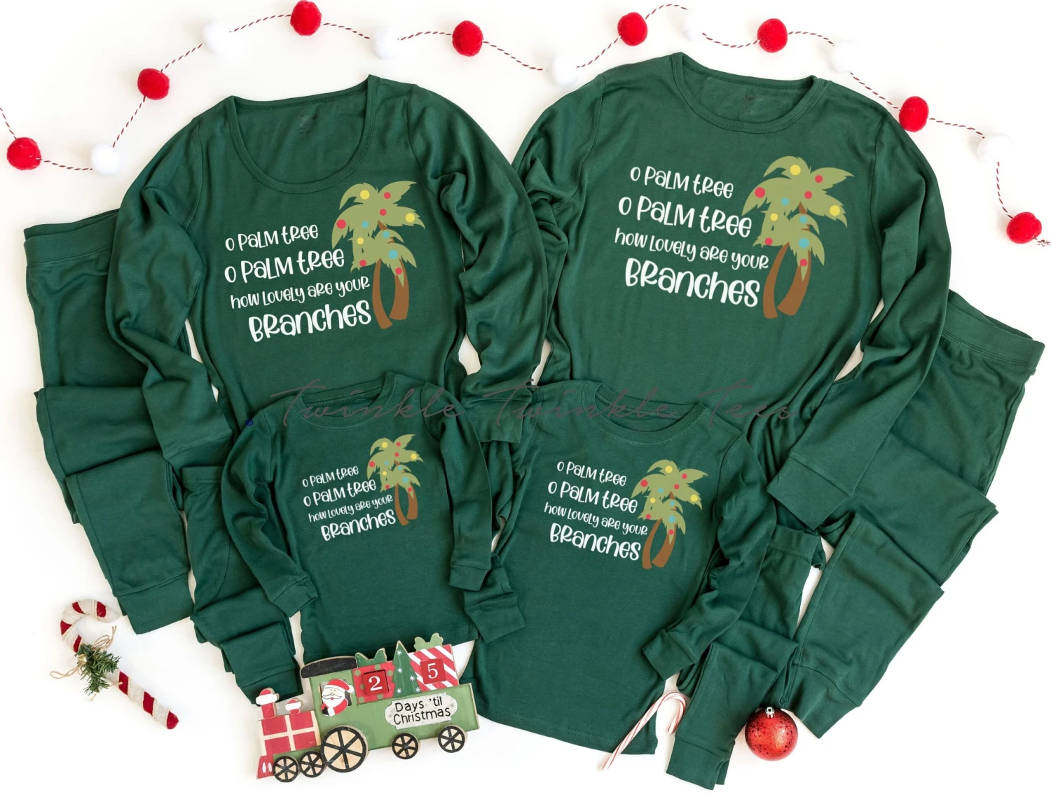 O Palm Tree How Lovely Are Your Branches Forest Green Christmas Pajamas - Beach Christmas - Nautical Christmas - Coastal Christmas 3 O Palm Tree How Lovely Are Your Branches Forest Green Christmas Pajamas - Beach Christmas - Nautical Christmas - Coastal Christmas