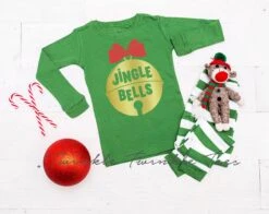 Jingle Bells Green Top Striped Christmas Pajamas 12 Jingle Bells Green Top Striped Christmas Pajamas -Jewellery Paradise il fullxfull.4017678776 nwe9