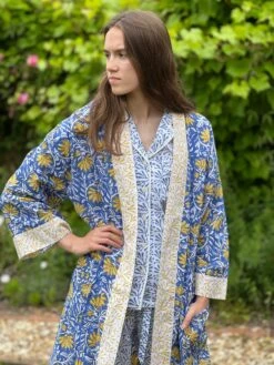 Blue Floral Kimono Robe, Long Kimono Robe, Bridal Party Robe, Cotton Kimono Dressing Gown, Beach Coverup Robe, Christmas Gift, One Size 9 Blue Floral Kimono Robe, Long Kimono Robe, Bridal Party Robe, Cotton Kimono Dressing Gown, Beach Coverup Robe, Christmas Gift, One Size -Jewellery Paradise il fullxfull.4039012224 66za
