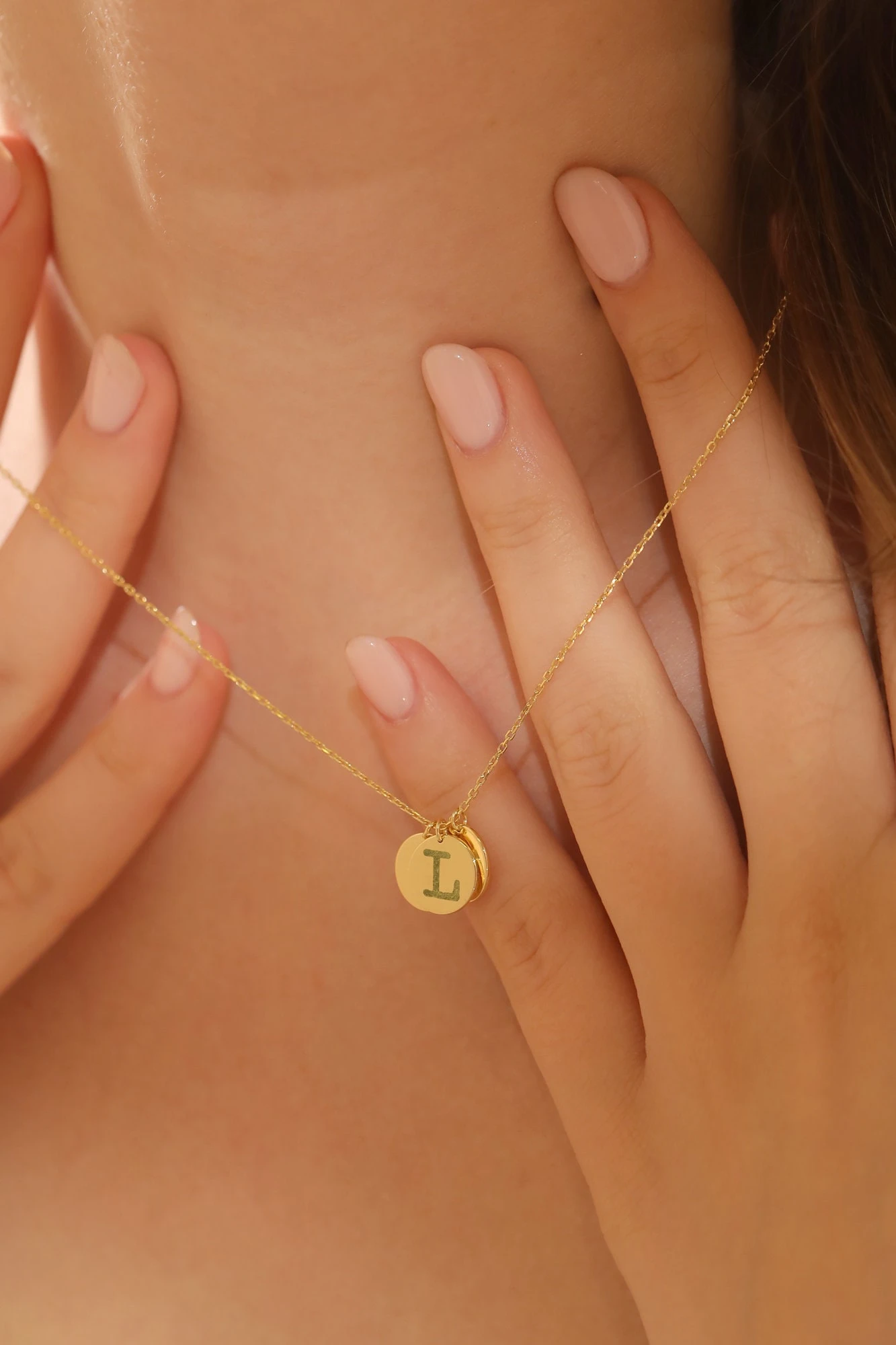 14k Gold Personalized Minimalist Disk Necklace ∙ Initial Disk Necklace ∙ Triple Disk Jewelry ∙ Gift For Mom ∙ Kids Name ∙ Christmas Gift 5 14k Gold Personalized Minimalist Disk Necklace ∙ Initial Disk Necklace ∙ Triple Disk Jewelry ∙ Gift For Mom ∙ Kids Name ∙ Christmas Gift - Image 3