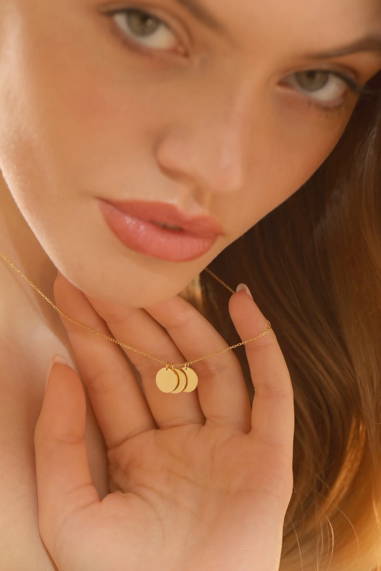 14k Gold Personalized Minimalist Disk Necklace ∙ Initial Disk Necklace ∙ Triple Disk Jewelry ∙ Gift For Mom ∙ Kids Name ∙ Christmas Gift 6 14k Gold Personalized Minimalist Disk Necklace ∙ Initial Disk Necklace ∙ Triple Disk Jewelry ∙ Gift For Mom ∙ Kids Name ∙ Christmas Gift - Image 4