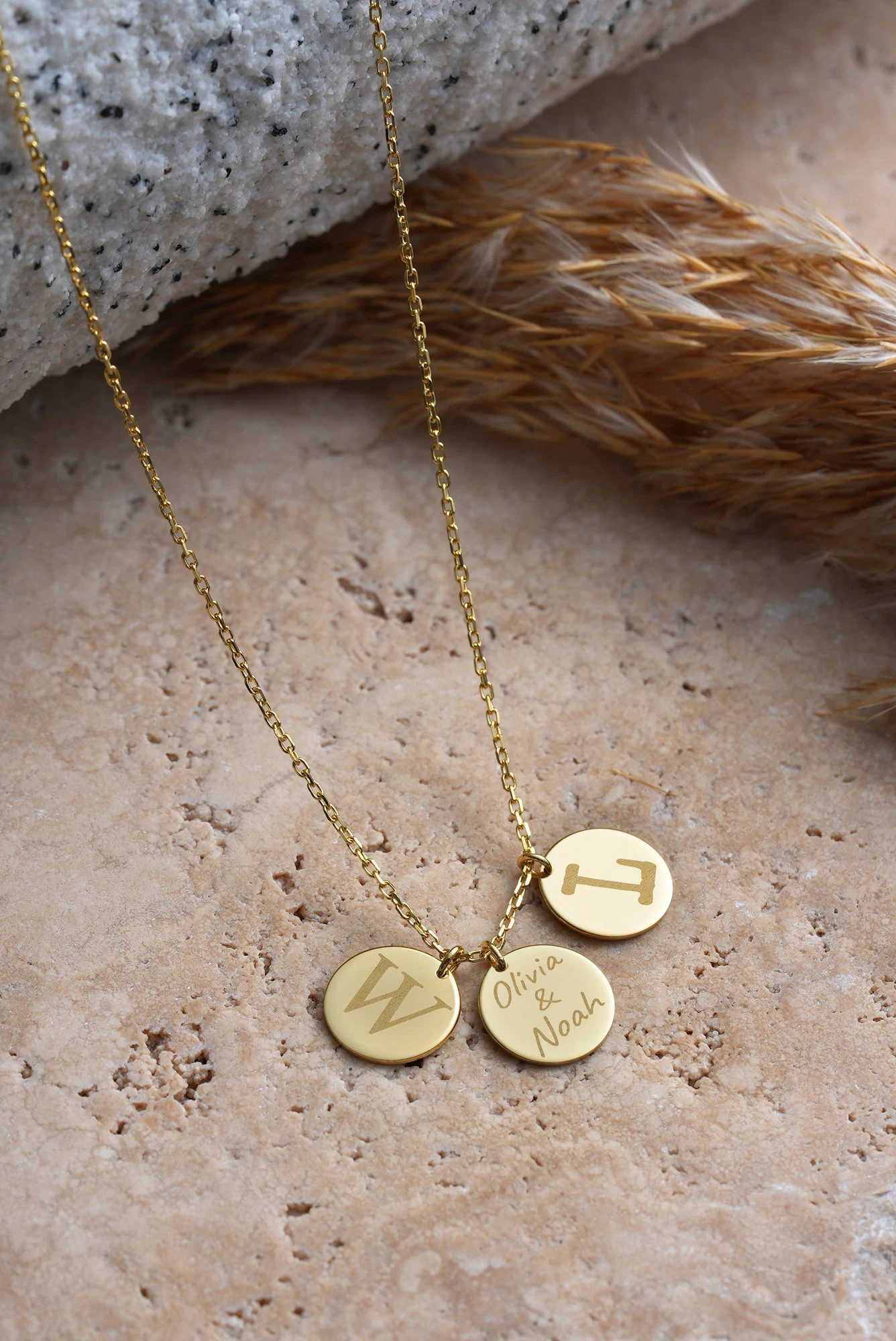 14k Gold Personalized Minimalist Disk Necklace ∙ Initial Disk Necklace ∙ Triple Disk Jewelry ∙ Gift For Mom ∙ Kids Name ∙ Christmas Gift 7 14k Gold Personalized Minimalist Disk Necklace ∙ Initial Disk Necklace ∙ Triple Disk Jewelry ∙ Gift For Mom ∙ Kids Name ∙ Christmas Gift - Image 5