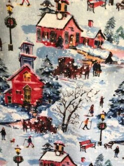 Christmas Village Flannel Pajama Pants, Lounge Pants, Sleep Bottoms, Matching Family Pj's, Available Is Sizes XS-XXL,with "DEEP" Pockets!