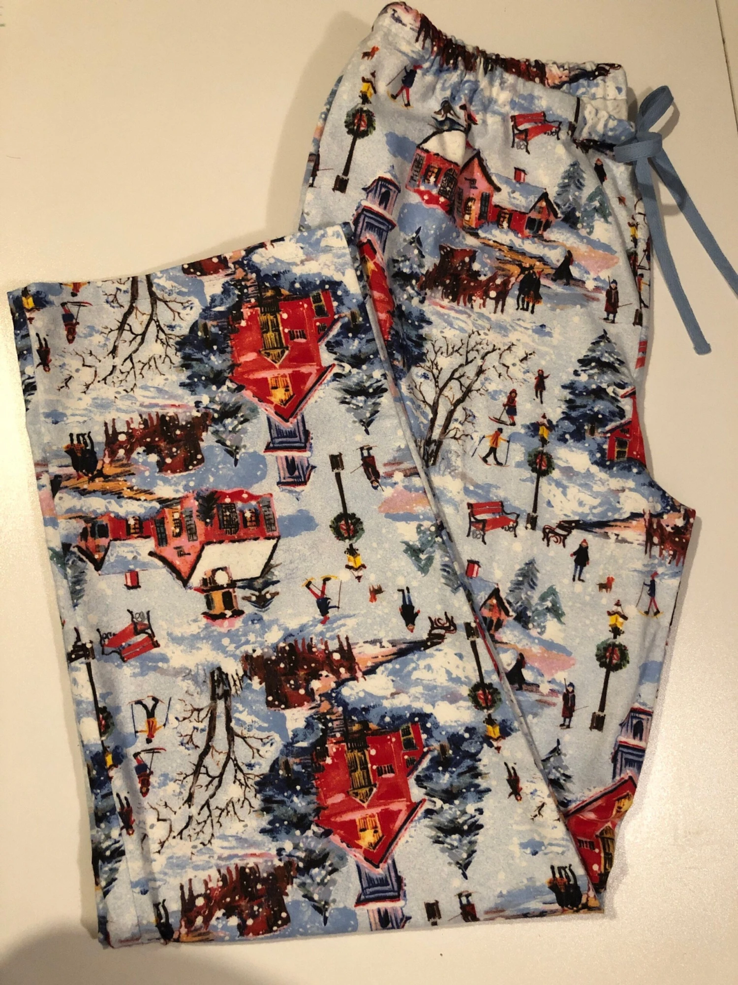 Christmas Village Flannel Pajama Pants, Lounge Pants, Sleep Bottoms, Matching Family Pj's, Available Is Sizes XS-XXL,with "DEEP" Pockets! 7 Christmas Village Flannel Pajama Pants, Lounge Pants, Sleep Bottoms, Matching Family Pj's, Available Is Sizes XS-XXL,with "DEEP" Pockets! - Image 5