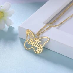 Butterfly Name Necklace, Gold Plated On 925 Silver - Making A Very Impressive Beautiful Christmas, Birthday, Wedding Gift -Jewellery Paradise il fullxfull.4057892788 i1m8