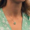 Turquoise Necklace, Silver Plated Necklace, Teardrop Necklace, Green Necklace, Gift For Her, Birthday Gift, Christmas Gift,