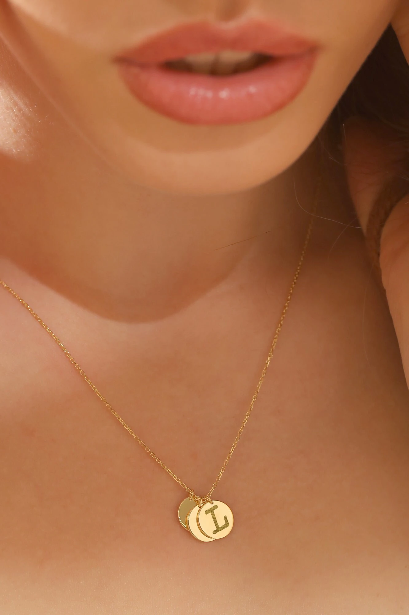 14k Gold Personalized Minimalist Disk Necklace ∙ Initial Disk Necklace ∙ Triple Disk Jewelry ∙ Gift For Mom ∙ Kids Name ∙ Christmas Gift 4 14k Gold Personalized Minimalist Disk Necklace ∙ Initial Disk Necklace ∙ Triple Disk Jewelry ∙ Gift For Mom ∙ Kids Name ∙ Christmas Gift - Image 2