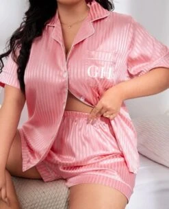 Plus Size Personalised Pyjamas,short Pjs Set,wedding Nightwear,gift For Her,birthday Pyjamas,bridesmaid,Christmas Gift Idea,two Piece Set