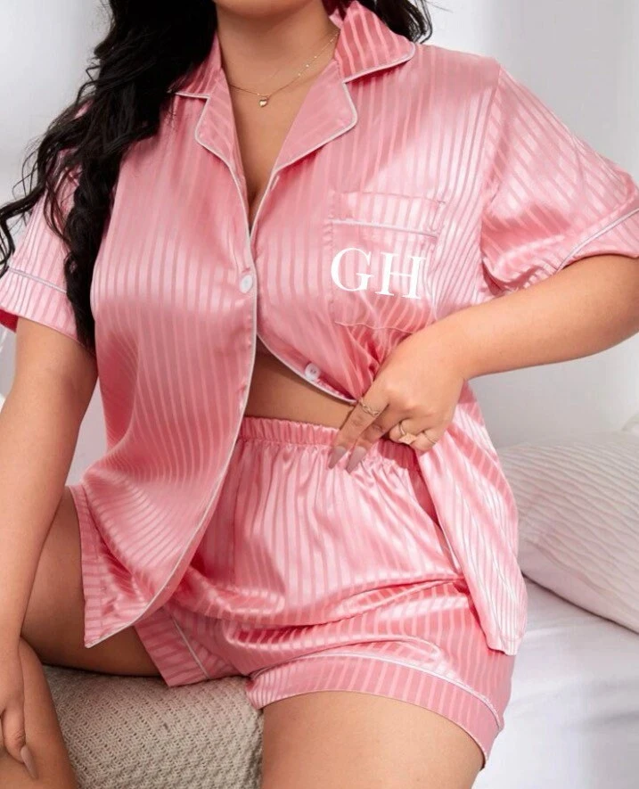 Plus Size Personalised Pyjamas,short Pjs Set,wedding Nightwear,gift For Her,birthday Pyjamas,bridesmaid,Christmas Gift Idea,two Piece Set 3 Plus Size Personalised Pyjamas,short Pjs Set,wedding Nightwear,gift For Her,birthday Pyjamas,bridesmaid,Christmas Gift Idea,two Piece Set