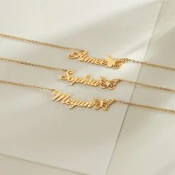 Butterfly Name Necklace,Personalized Name Necklace,Birth Butterfly Necklace,Necklace For Women,Personalized Gift For Her Christmas