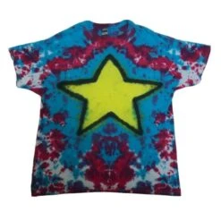 Tie Dye T-shirt, XL Handmade Tshirt, Mens T-shirt, Womens Top, Blue Hand-dyed, Star Tie Dye, Hippie, Festival, Rave, Christmas