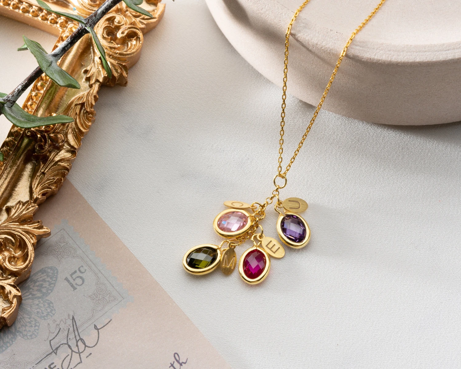 Initial And Birthstone Personalised Necklace, Christmas Gift For Her, Birthstone Necklace, Handmade Jewellery, Best Friend Birthday Gift 10 Initial And Birthstone Personalised Necklace, Christmas Gift For Her, Birthstone Necklace, Handmade Jewellery, Best Friend Birthday Gift - Image 8