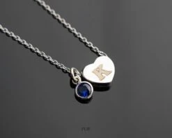Personalized Initial Necklace With Birthstone, Heart Necklace, Christmas Gift For Her, Birthstone Necklace, Handmade Jewelry, Birthday Gift -Jewellery Paradise il fullxfull.4152720646 r63b
