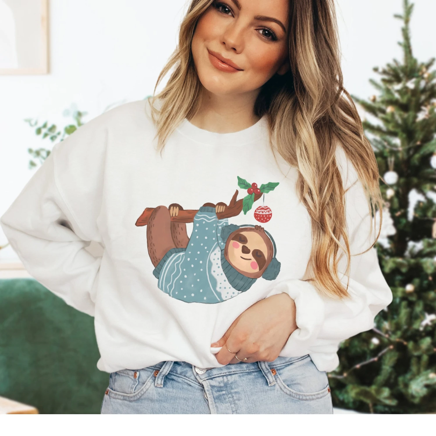 Christmas Sweatshirt, Sloth Sweatshirt, Cute Animal Christmas Jumper, Xmas Sweatshirt For Men Women, Christmas Gift 3 Christmas Sweatshirt, Sloth Sweatshirt, Cute Animal Christmas Jumper, Xmas Sweatshirt For Men Women, Christmas Gift
