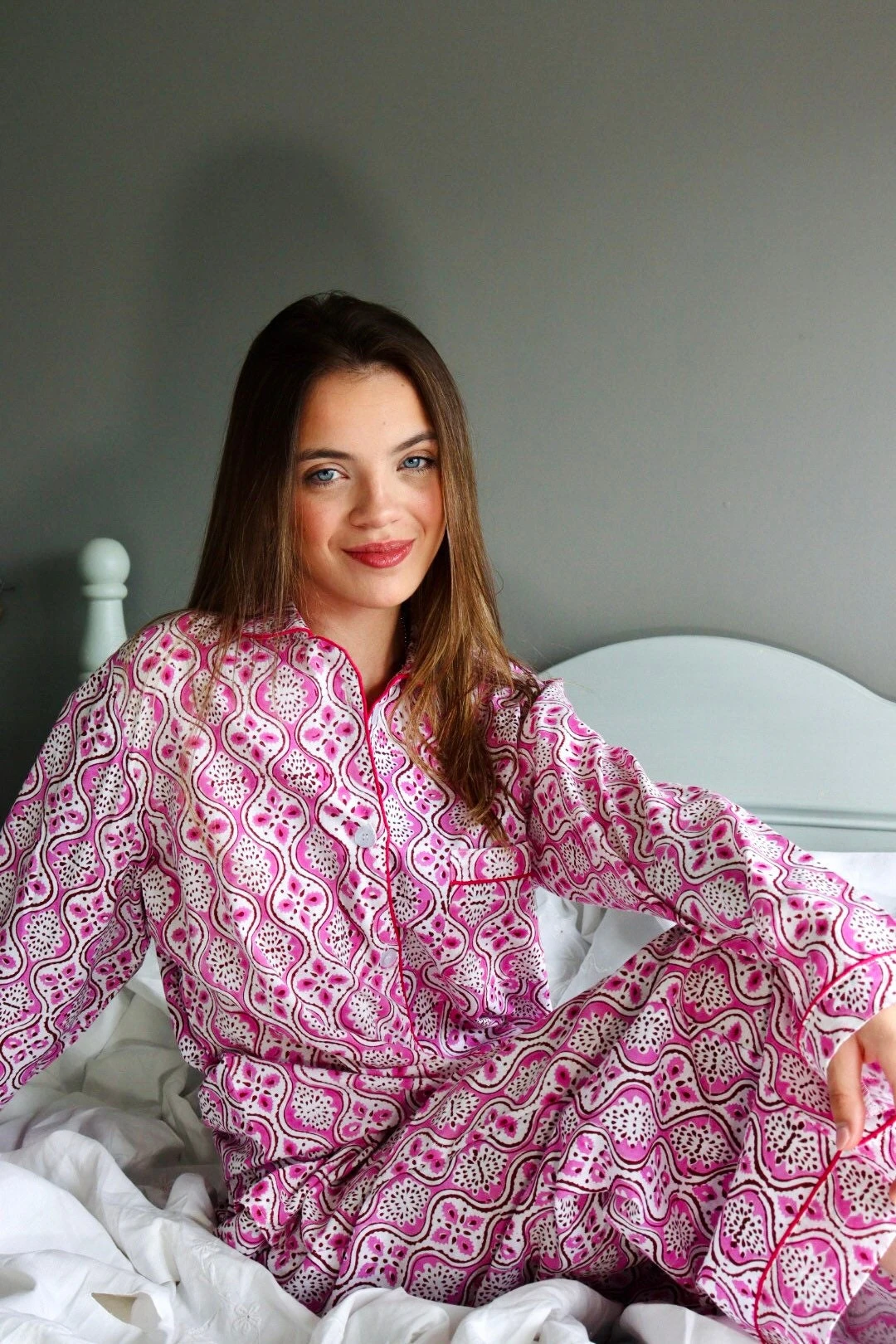 Pure 100% Breathable Organic Cotton Pyjamas,long Cotton Ladies Pj Set,unique Print Christmas Pajama,pretty Women’s Sleepwear,gift For Her,.. 3 Pure 100% Breathable Organic Cotton Pyjamas,long Cotton Ladies Pj Set,unique Print Christmas Pajama,pretty Women’s Sleepwear,gift For Her,..