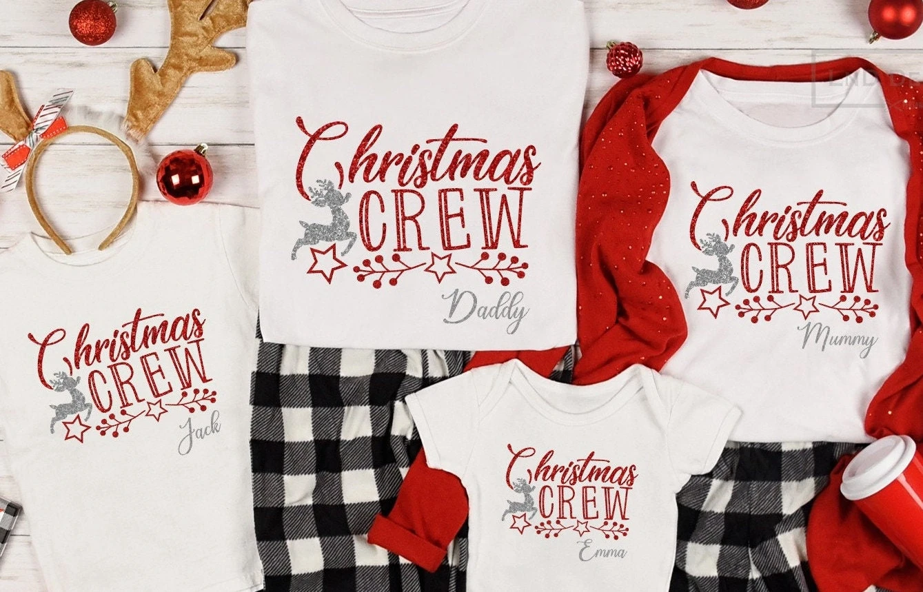 Cute Matching Family Christmas T- Shirts, Matching Family Xmas Top, Christmas Tshirts, Festive Family T-Shirts Short Sleeved Tee 4 Cute Matching Family Christmas T- Shirts, Matching Family Xmas Top, Christmas Tshirts, Festive Family T-Shirts Short Sleeved Tee - Image 2