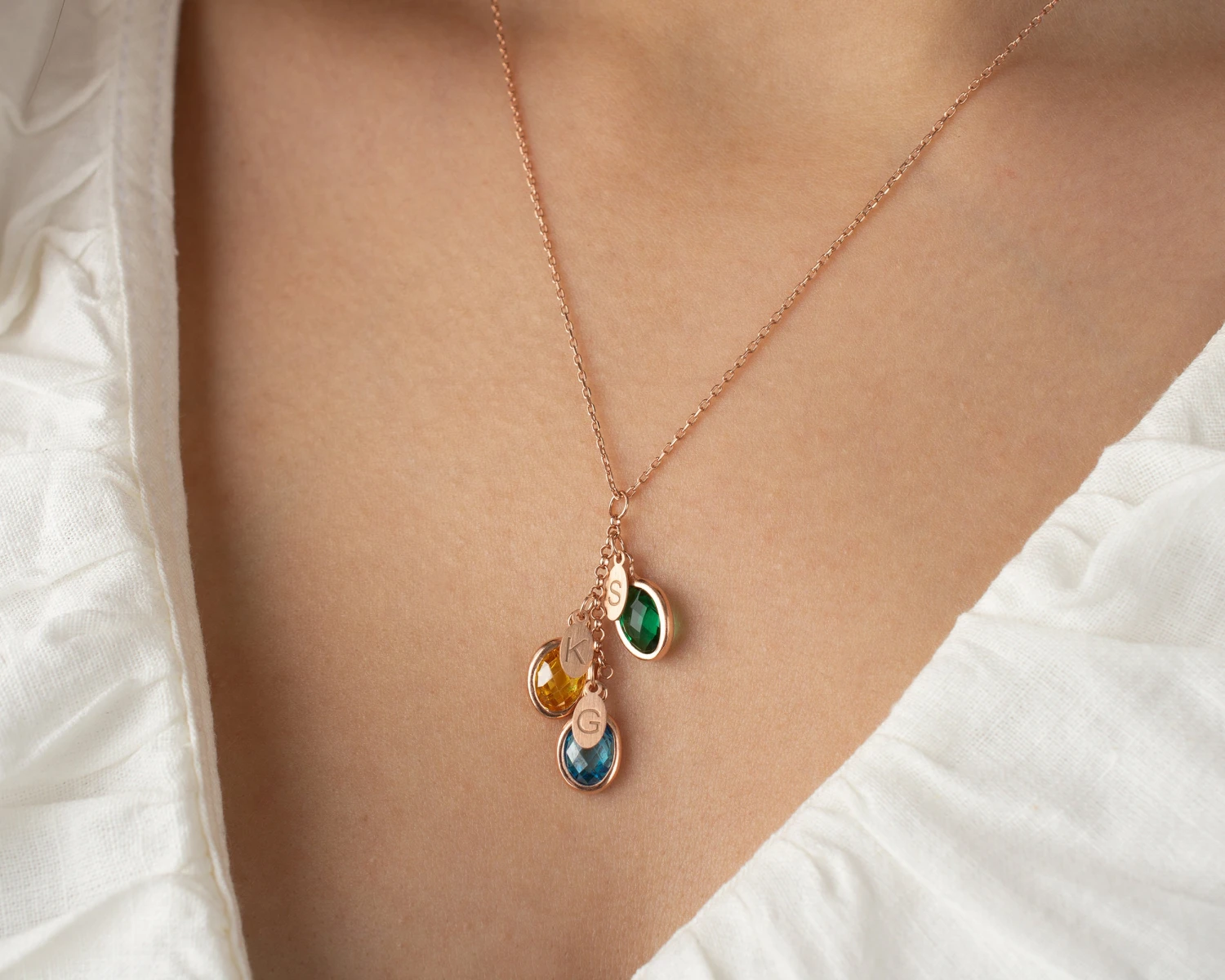 Initial And Birthstone Personalised Necklace, Christmas Gift For Her, Birthstone Necklace, Handmade Jewellery, Best Friend Birthday Gift 7 Initial And Birthstone Personalised Necklace, Christmas Gift For Her, Birthstone Necklace, Handmade Jewellery, Best Friend Birthday Gift - Image 5