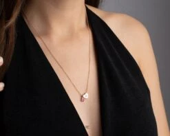 Personalized Initial Necklace With Birthstone, Heart Necklace, Christmas Gift For Her, Birthstone Necklace, Handmade Jewelry, Birthday Gift -Jewellery Paradise il fullxfull.4200371981 r0v3