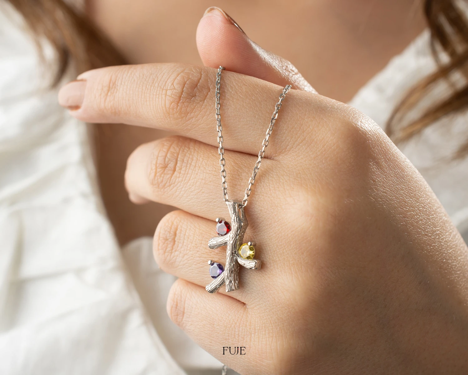 Personalized Cactus Necklace With Birthstones, Personalised Necklace, Christmas Gift For Her, Birthstone Necklace, Silver Handmade Jewellery 8 Personalized Cactus Necklace With Birthstones, Personalised Necklace, Christmas Gift For Her, Birthstone Necklace, Silver Handmade Jewellery - Image 6