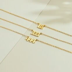 Personalized Number Necklace,Gold Angel Number Necklace,Lucky Number,Mens Necklace,Personalized Gifts,Christmas Gift For Her