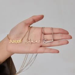Silver Personalised Name Necklace, Birthday Gifts For Her, Personalized Engraved Jewelry, 18K Gold Plated Necklace, Christmas Gifts For Her 21 Silver Personalised Name Necklace, Birthday Gifts For Her, Personalized Engraved Jewelry, 18K Gold Plated Necklace, Christmas Gifts For Her -Jewellery Paradise il fullxfull.4212038926 gb2i