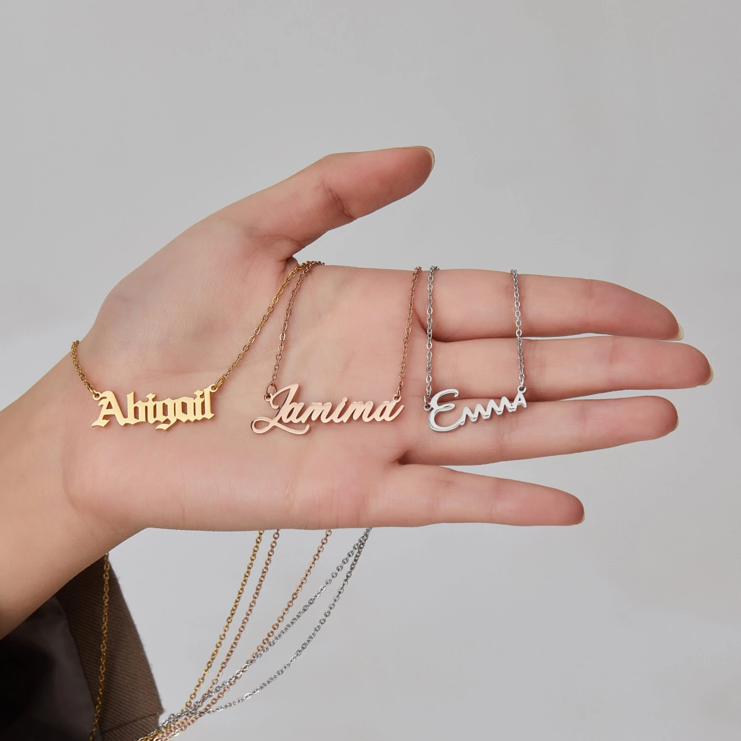 Silver Personalised Name Necklace, Birthday Gifts For Her, Personalized Engraved Jewelry, 18K Gold Plated Necklace, Christmas Gifts For Her 12 Silver Personalised Name Necklace, Birthday Gifts For Her, Personalized Engraved Jewelry, 18K Gold Plated Necklace, Christmas Gifts For Her - Image 10