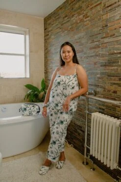 Organic Cotton Trousers, White Cotton Bottoms UK, Sustainable Nightwear, Block Print, Organic Cotton Pyjama Bottoms, Christmas Gifts For Her -Jewellery Paradise il fullxfull.4212159594 4zkc