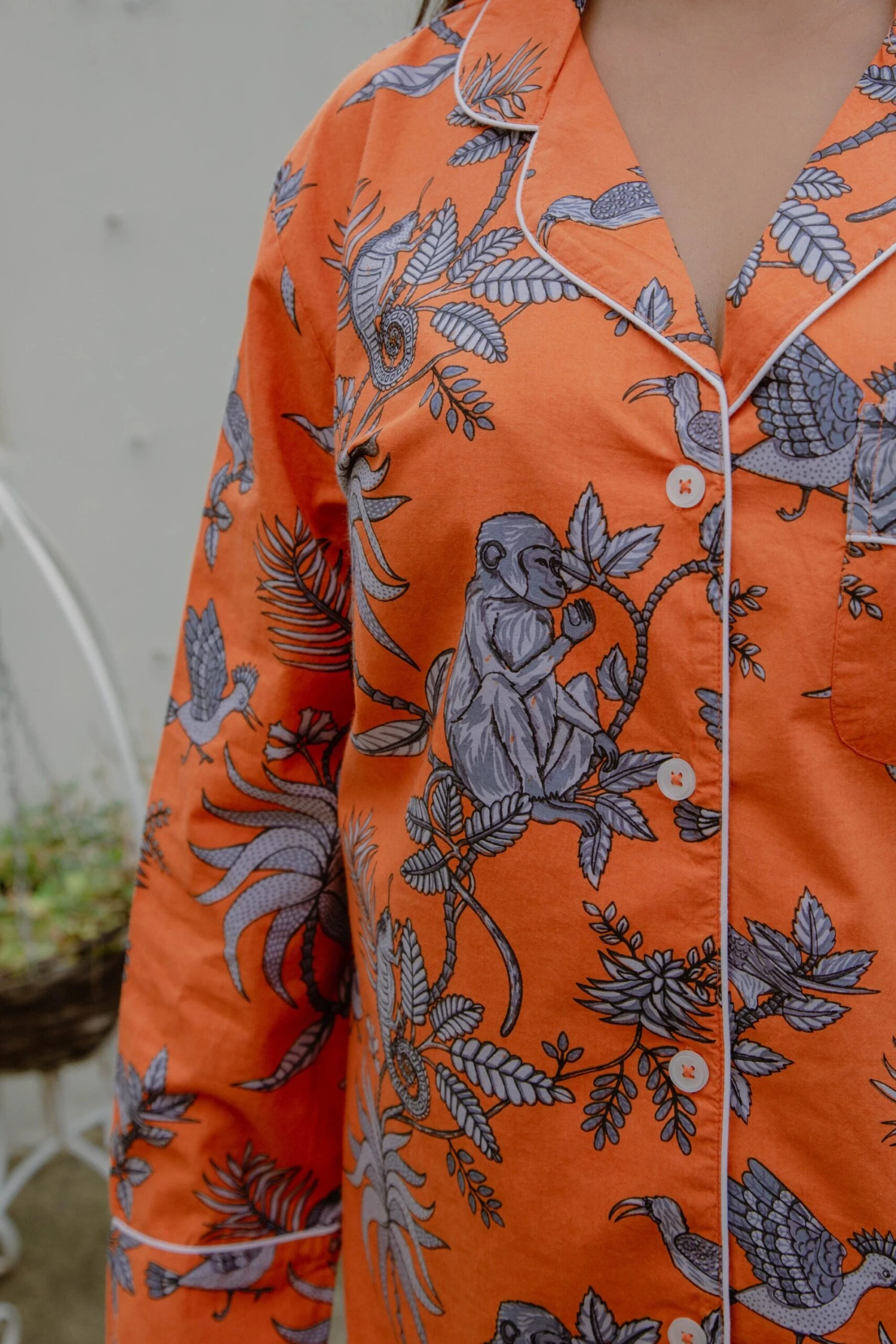 Cotton Shirt, 100% Organic PJ, Christmas Gift For Her, Orange Shirt UK, Womens Christmas Present UK, Sustainable Nightwear Pjs,Gifts For Her 4 Cotton Shirt, 100% Organic PJ, Christmas Gift For Her, Orange Shirt UK, Womens Christmas Present UK, Sustainable Nightwear Pjs,Gifts For Her - Image 2