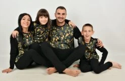 Chrismas Tree Pajamas For Family, Matching Family Pajamas, Matching Christmas Jammies, Family Comfy Pajama, Gold Christmas Tree, Snowflakes