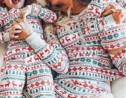 Xmas Family Matching Pajamas Set Adult Kid Christmas Family Matching Outfits 2023 Christmas Family Pj’s Romper Mum Dad Kids Pjs