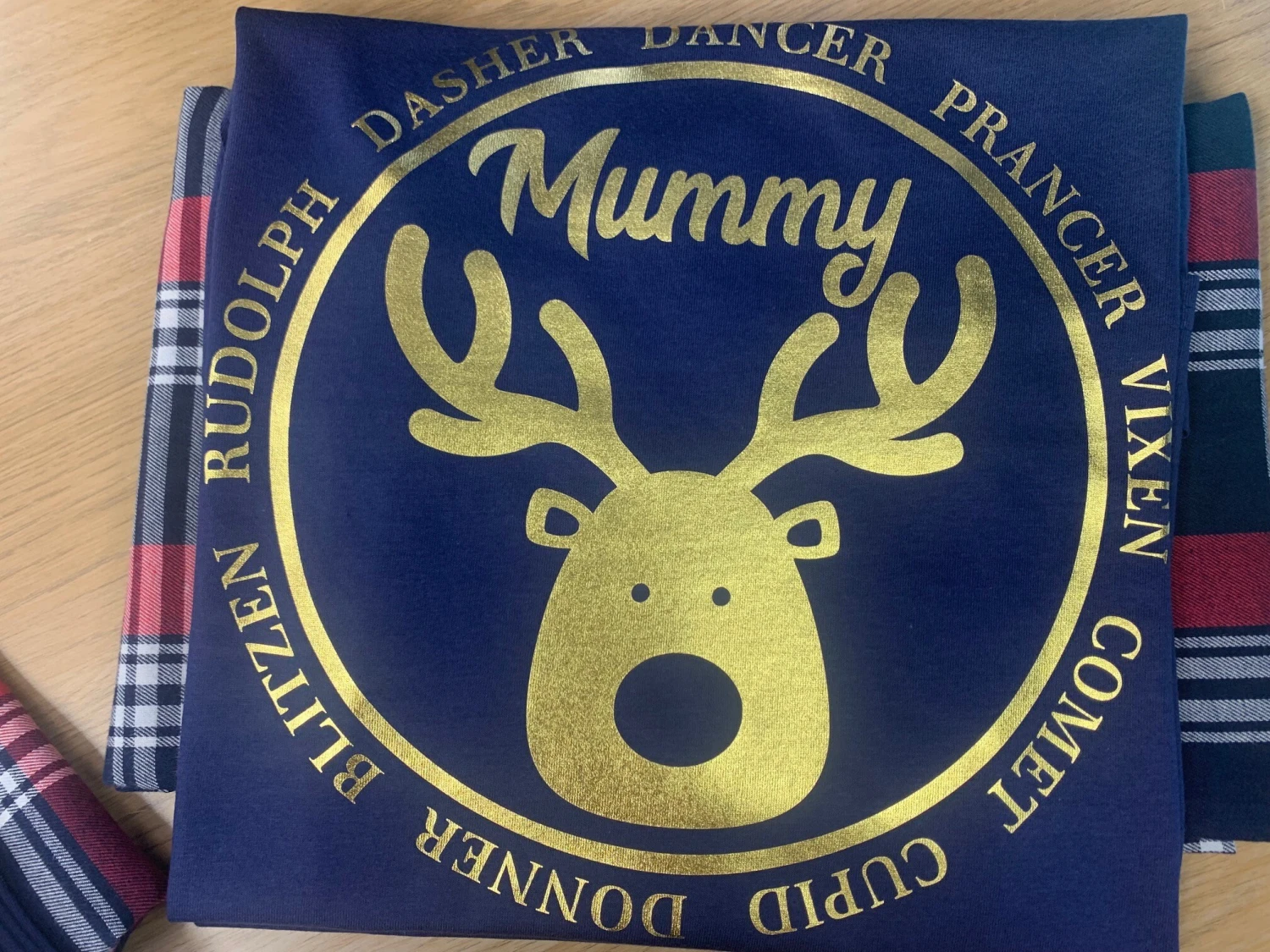 Personalised Christmas Pyjamas Gold Rudolph Reindeer Pyjamas Matching Pyjamas Tartan Loungewear Adult Christmas Pyjamas 4 Personalised Christmas Pyjamas Gold Rudolph Reindeer Pyjamas Matching Pyjamas Tartan Loungewear Adult Christmas Pyjamas - Image 2