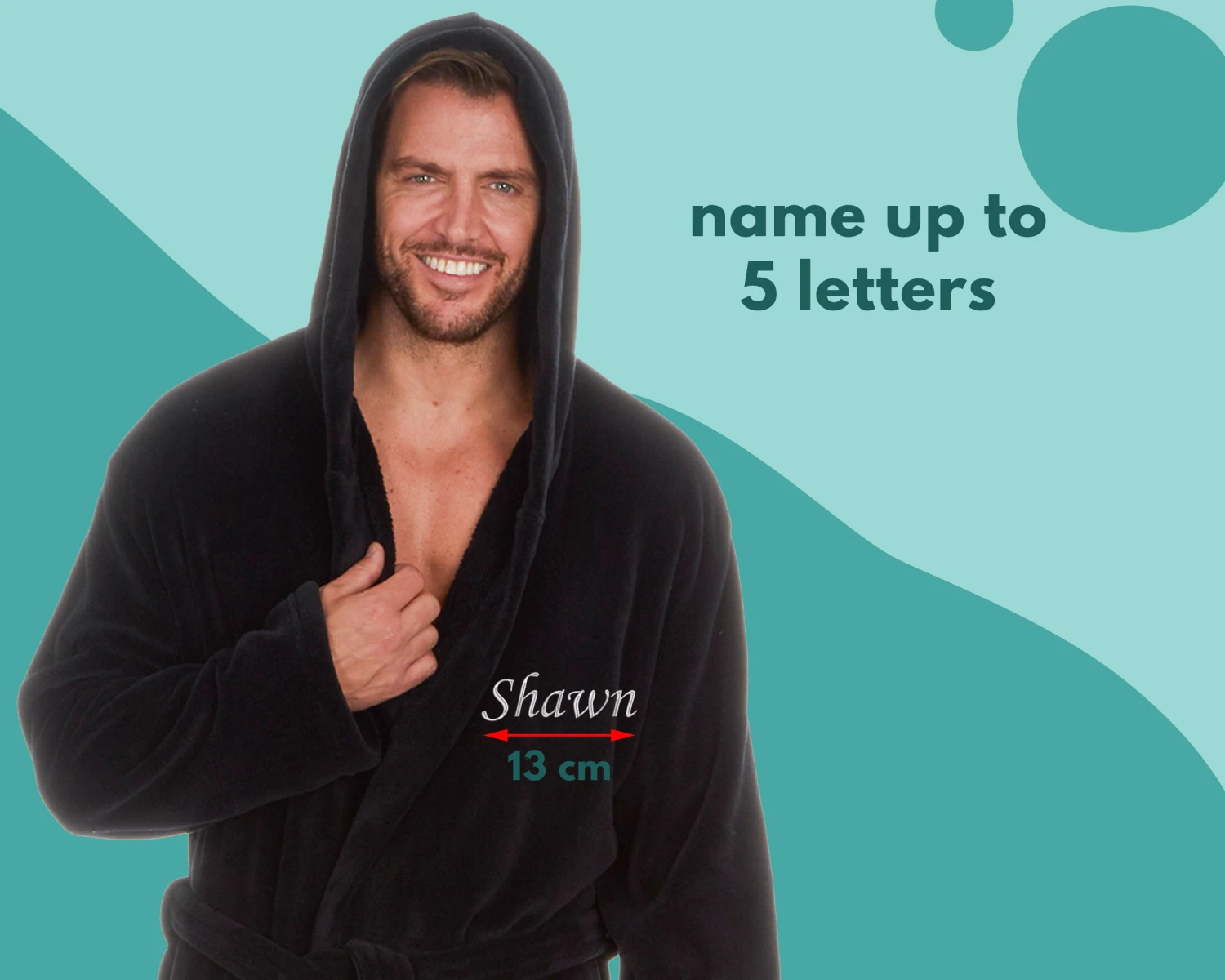 Personalised Mens Dressing Gown Hooded Energy Saving Robe Embroidered Name Gift Idea Christmas Dad Husband Boyfriend Father Valentine's Day 4 Personalised Mens Dressing Gown Hooded Energy Saving Robe Embroidered Name Gift Idea Christmas Dad Husband Boyfriend Father Valentine's Day - Image 2
