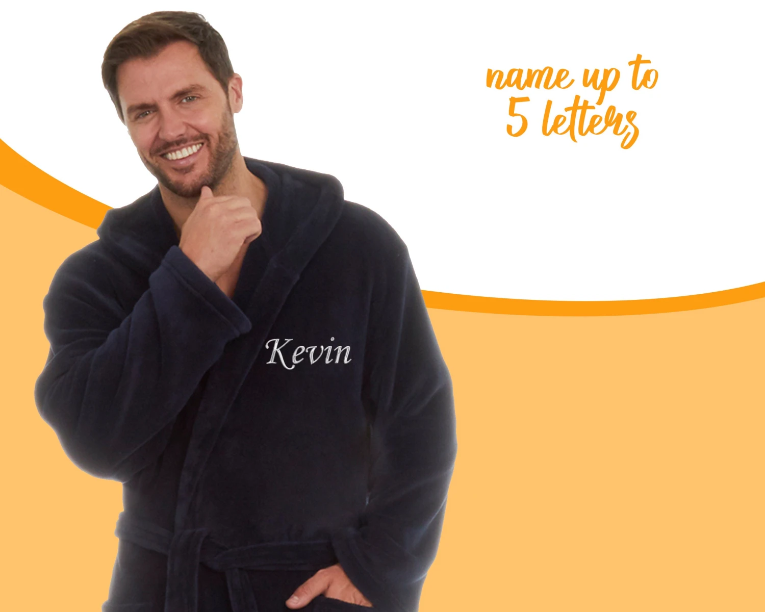 Energy Saving Personalised Mens Navy Dressing Gown Bathrobe Plus Size Embroidered Gift Christmas Husband Fiance Boyfriend Valentine's Day UK 4 Energy Saving Personalised Mens Navy Dressing Gown Bathrobe Plus Size Embroidered Gift Christmas Husband Fiance Boyfriend Valentine's Day UK - Image 2